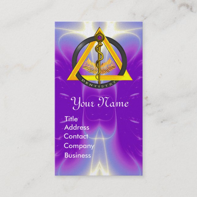 CARTÃO DE VISITA VIA DE ASCLEPIUS DENTISTA MONOGRAMA PEARL (Frente)