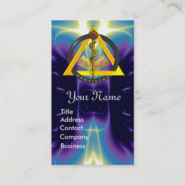 CARTÃO DE VISITA VIA DE ASCLEPIUS DENTISTA MONOGRAMA PEARL (Frente)