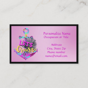 Cartão De Visita Viagem Agent Cruises Lavanda de Âncora Náutica