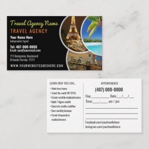 Cartão de visita viagem Agent Modelo