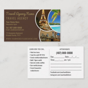 Cartão de visita viagem Agent Modelo