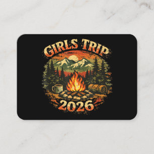 Cartão De Visita Viagem das Meninas Aventura de Camping 2026