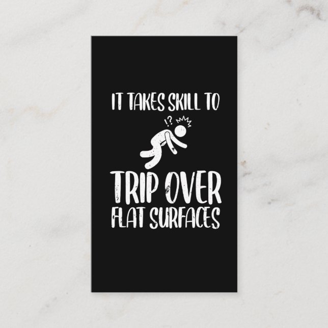 Cartão De Visita Viagem Desajeitada Sobre Superfícies Planas Engraç (Frente)