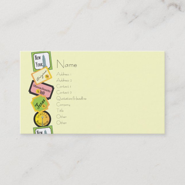 CARTÃO DE VISITA VIAGEM DESIGN EUA (Frente)