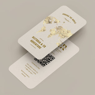 Cartão De Visita Viagem Planner Mapeie a Areia da Agência de Tour