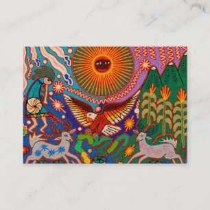 Cartão De Visita Viagem tribal maia mexicano de Boho da arte de