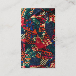 Cartão De Visita Vibrant African Geometric Tribal Abstract Pattern 