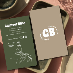 Cartão De Visita Vibrant Green Makeup Artist Salon