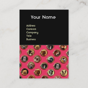 Cartão De Visita VICTORIANOS/RETRATOS DE CACHORRO MINIATURA,Rosa