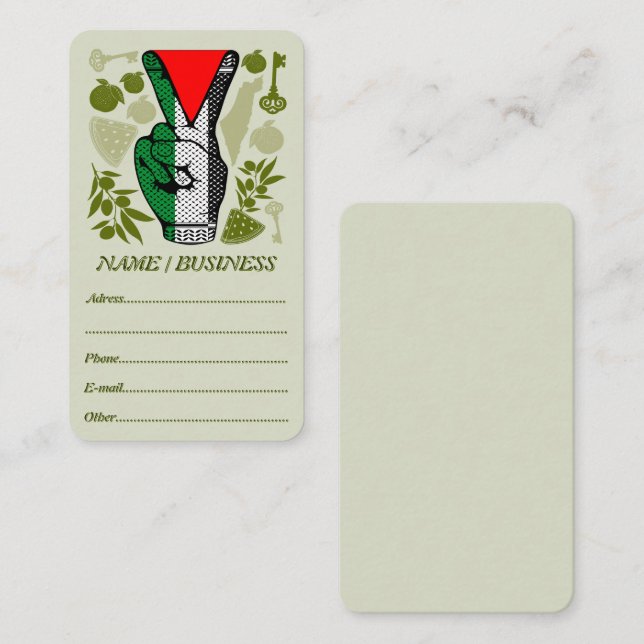 Cartão De Visita Victory Sign Hand Resistance Red Triangle Symbol (Frente/Verso)