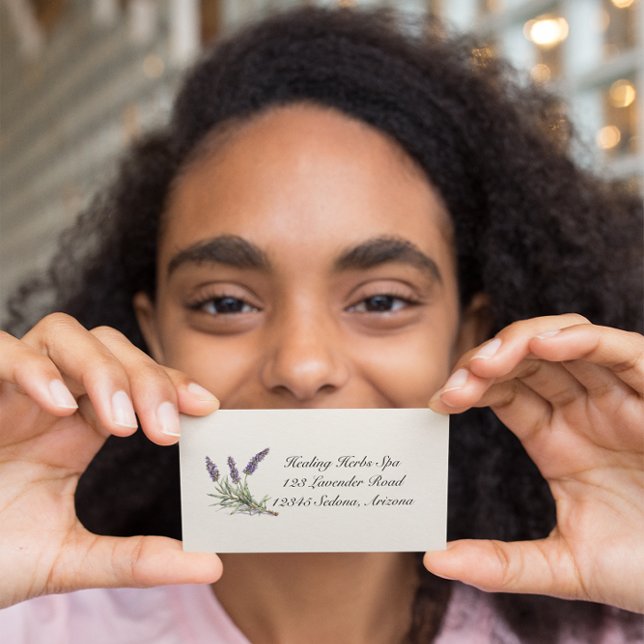 Cartão De Visita Vida Herbal: Lavanda, personalizável (Criador carregado)