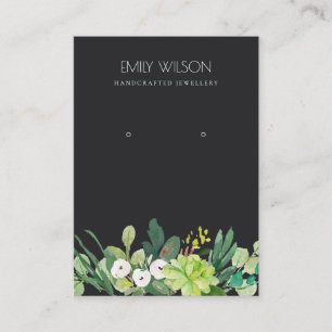 CARTÃO DE VISITA VÍDEO DA FAUNA VERDE NEGRA SUCCULENTA PESSOAS OCU