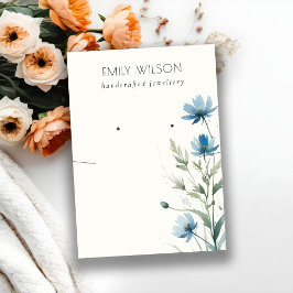 Cartão De Visita Vídeo de Colar de Flores Selvagens Azuis