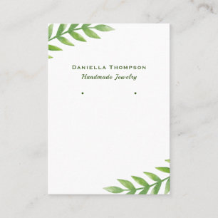 Cartão De Visita Vídeo de Gravação de Joias de Aquarela Verde