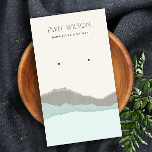 Cartão De Visita Vídeo de Onda das Montanhas Pastel Aqua Kraft Moun