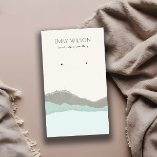 Cartão De Visita Vídeo de Onda das Montanhas Pastel Aqua Kraft Moun