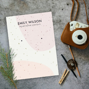 CARTÃO DE VISITA VÍDEO DE OUVIDO DE CERAMIC PINK PINK BLUSH WAVE S