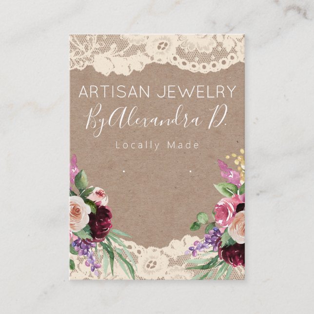 Cartão De Visita Vídeo de Vestígios de Joias Feitas à Mão (Frente)