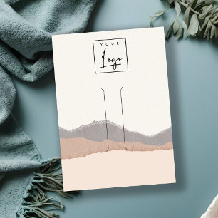 Cartão De Visita Vídeo do Clipe de Onda do Pastel Blush Kraft Mount