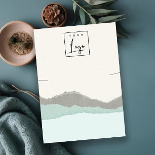 Cartão De Visita Vídeo do Colar das Ondas de Pastel Aqua Kraft Moun