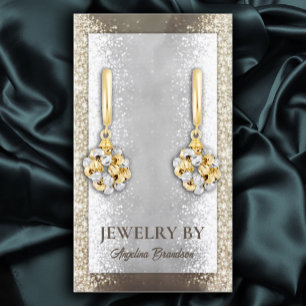 Cartão De Visita Vídeo Dourado de brilho de prata com brilho