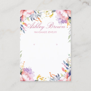 Cartão De Visita Vídeo Floral de Jewelry Pastel Watercolor