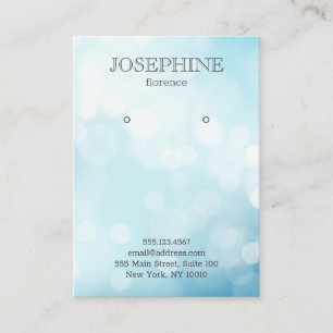 Cartão De Visita Vídeo Glamorous Blue Bokeh Jewelry Earring