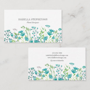 Cartão De Visita Vidraça Verde de Aquarela Elegante