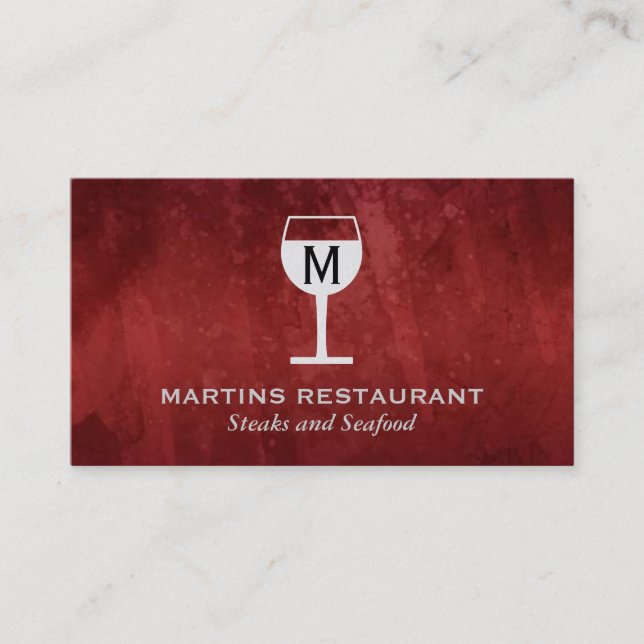 Cartão De Visita Vidro | Artístico II (preto, vermelho) (Frente)