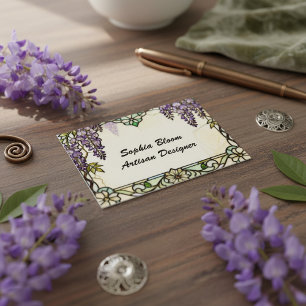 Cartão De Visita Vidro Colorido Estilo Tiffany Vintage Wisteria