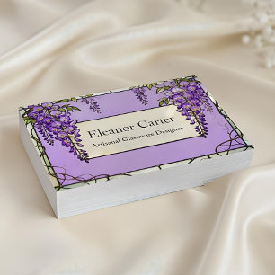 Cartão De Visita Vidro Colorido Estilo Tiffany Vintage Wisteria 