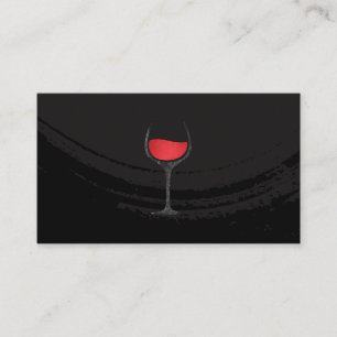 Cartão De Visita Vidro de vinho tinto preto escovado artístico