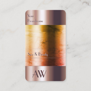 Cartão De Visita Vidro Dourado Elegante Pode Líquidos Laranja Inici