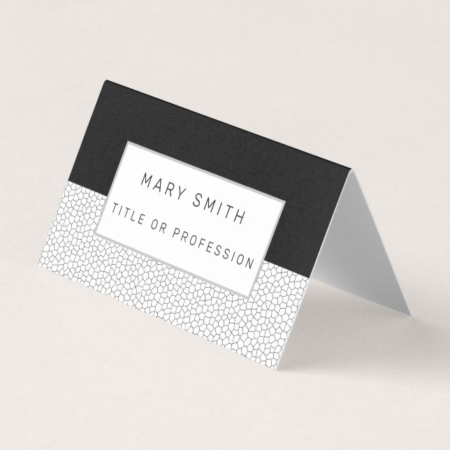 Cartão De Visita Vidro preto branco (Frente)