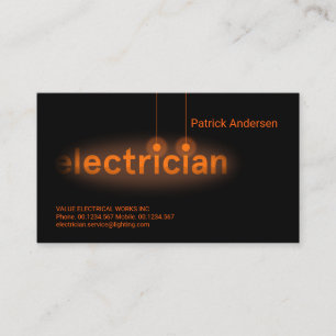 Cartão De Visita Vignette Elétrico Laranja Bulbs