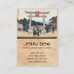Cartão De Visita Vila japonesa legal da porta dos tori do ukiyo-e