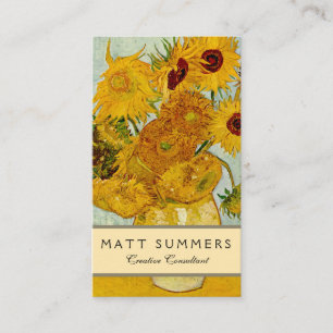Cartão De Visita Vincent Van Gogh 12 Sunflower Impressionista
