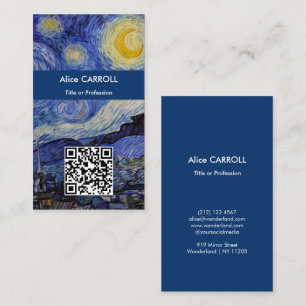 Cartão De Visita Vincent Van Gogh - A Noite Estrelada - Código QR