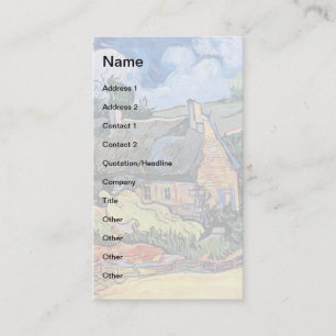 Cartão De Visita Vincent van Gogh - casas de campo Thatched em