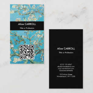 Cartão De Visita Vincent van Gogh - Flor de Amendoeira - Código QR