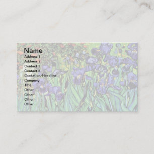 Cartão De Visita Vincent Van Gogh - Íris - Amante de Flores Arte Fi