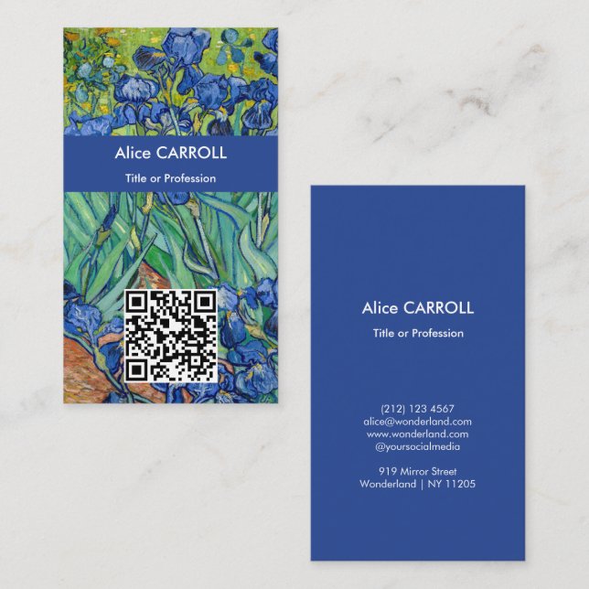 Cartão De Visita Vincent Van Gogh - Íris - Código QR (Frente/Verso)