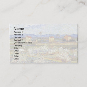 Cartão De Visita Vincent van Gogh - La Crau com árvores de pêsseg