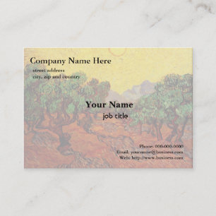 Cartão De Visita Vincent van Gogh,Oliveiras com Céu Amarelo e