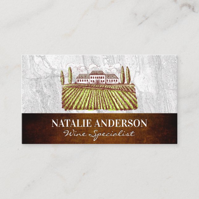 Cartão De Visita Vineyard Estate | Rock Slate and Texture (Frente)