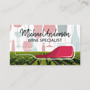 Cartão De Visita Vinha   Padrão das garrafas de vinho