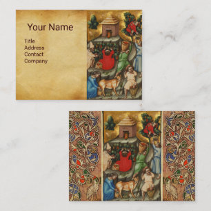 CARTÃO DE VISITA VINHETA DE UVAS MEDIEVAL VÁLVULA COLHEITA VÁLIA