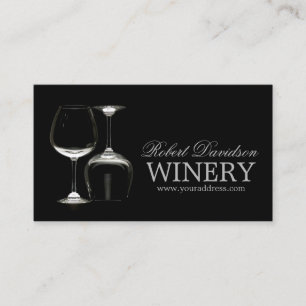 Cartão De Visita Vinho-Criador Sommelier Winery Black Glass Card