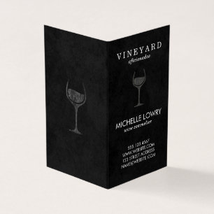 Cartão De Visita Vinho De Vinha Preto