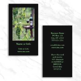 Cartão De Visita Vinho em fotografia vertical de vinhedo